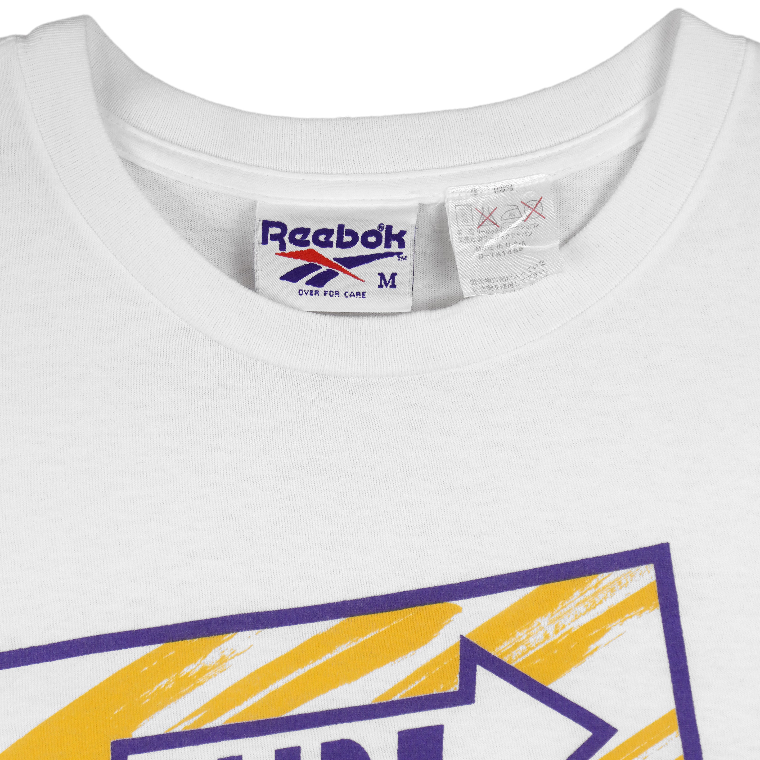 Reebok - Slide Big Spell-Out Single Stitch T-Shirt 1990s Medium