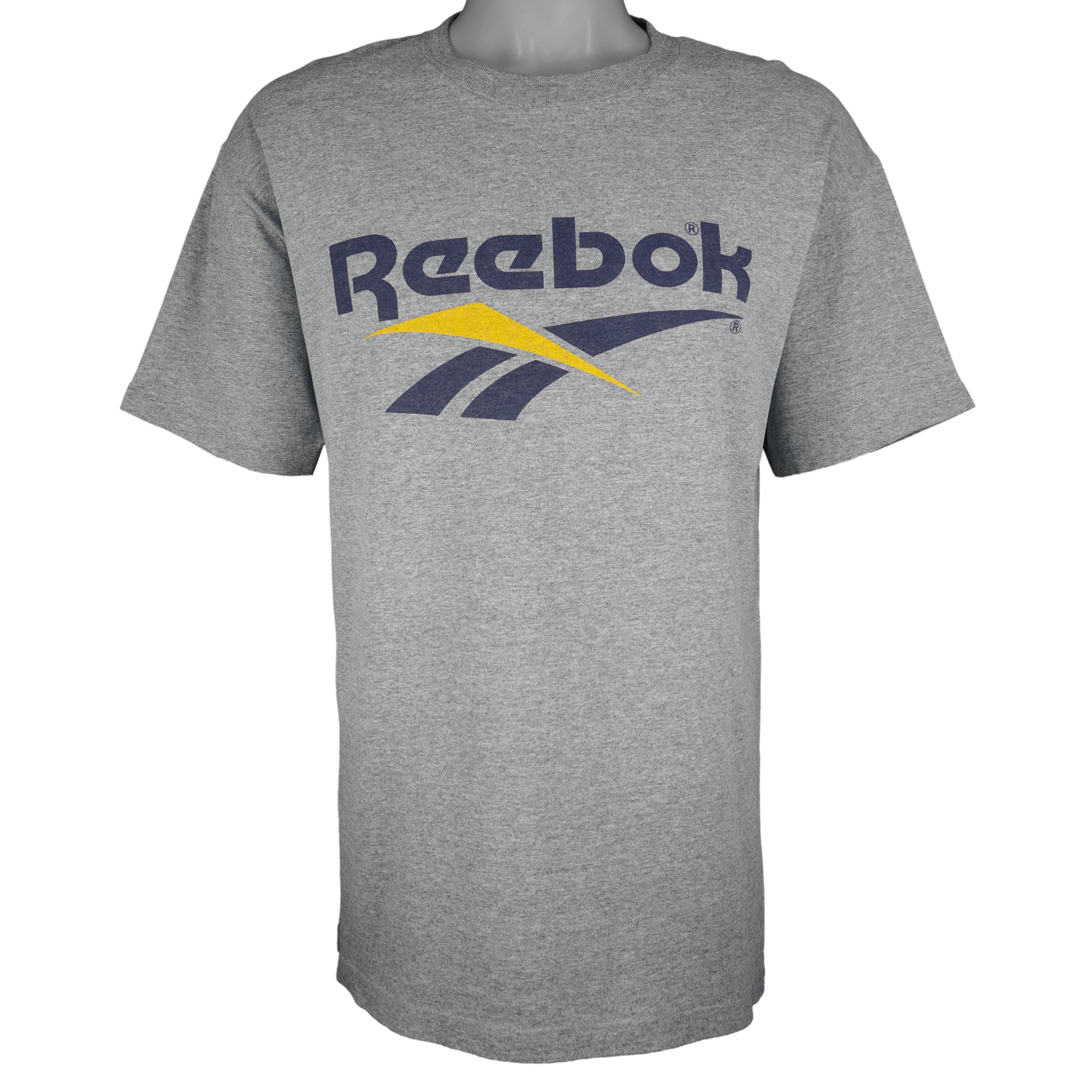 Reebok - Grey Single Stitch T-Shirt 1990s Large Vintage Retro