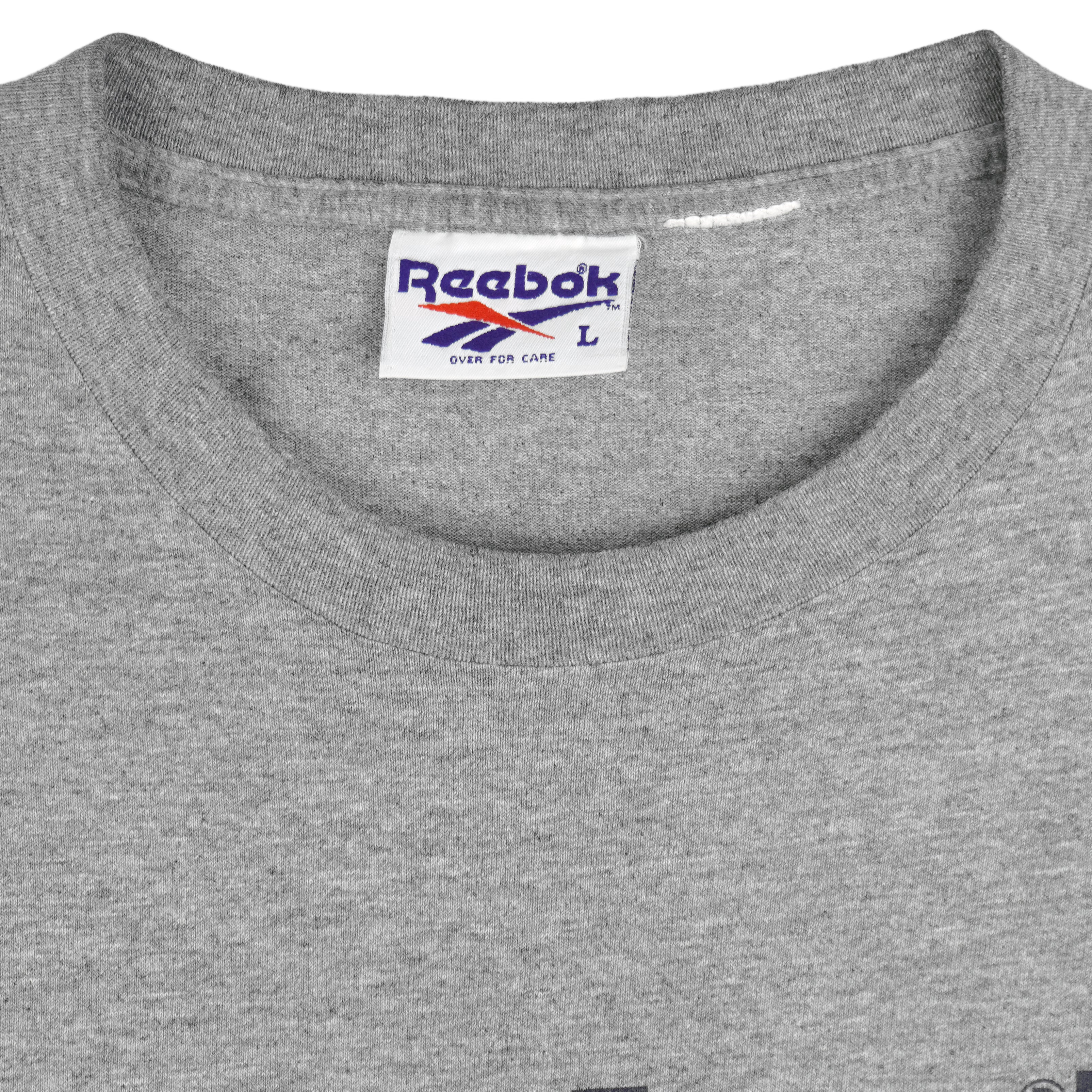 Reebok - Grey Single Stitch T-Shirt 1990s Large Vintage Retro