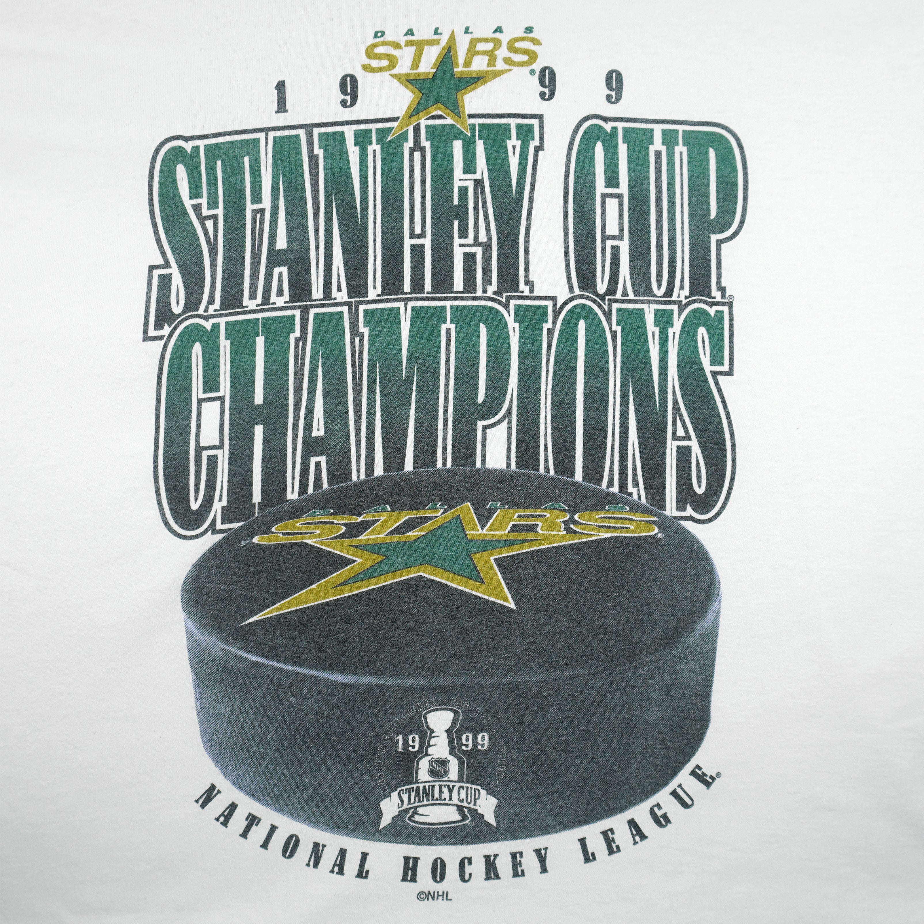 NHL (Silver Mountain) - Dallas Stars Stanley Cup Champions T-Shirt 1999 Large Vintage Retro Hockey