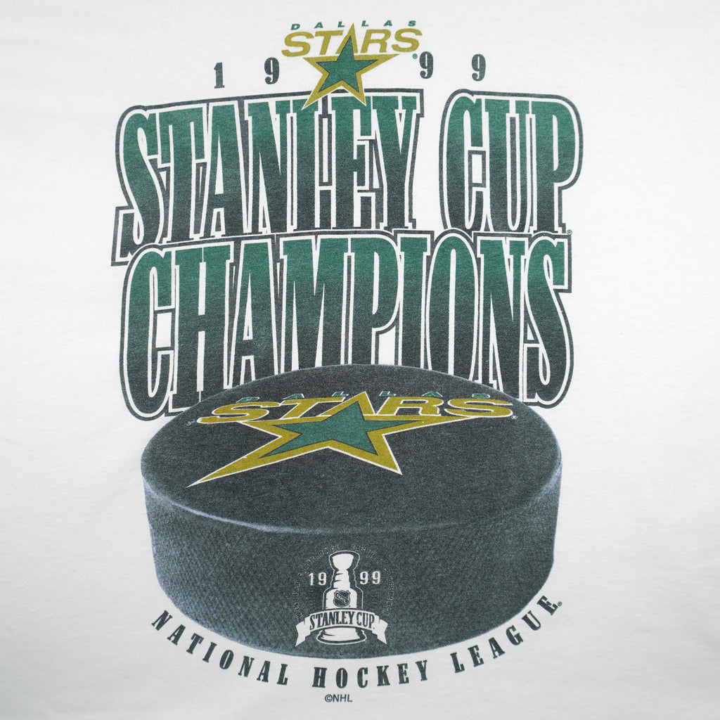 NHL (Silver Mountain) - Dallas Stars Stanley Cup Champions T-Shirt 1999 Large Vintage Retro Hockey