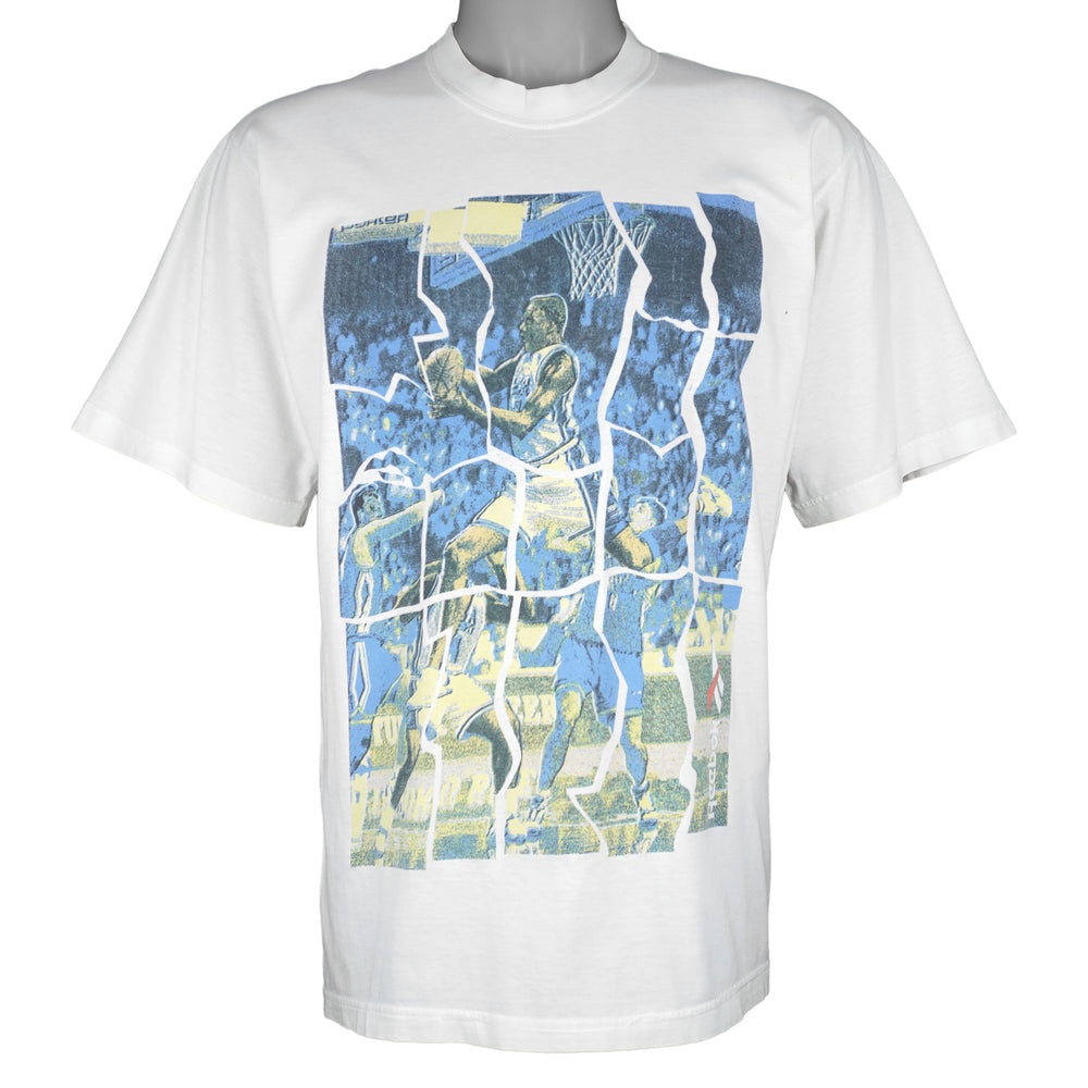 Reebok - Broken Glass Basketball T-Shirt 1990s Medium Vintage Retro Basketball