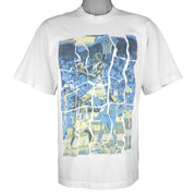 Reebok - Broken Glass Basketball T-Shirt 1990s Medium Vintage Retro Basketball
