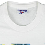 Reebok - Broken Glass Basketball T-Shirt 1990s Medium Vintage Retro Basketball