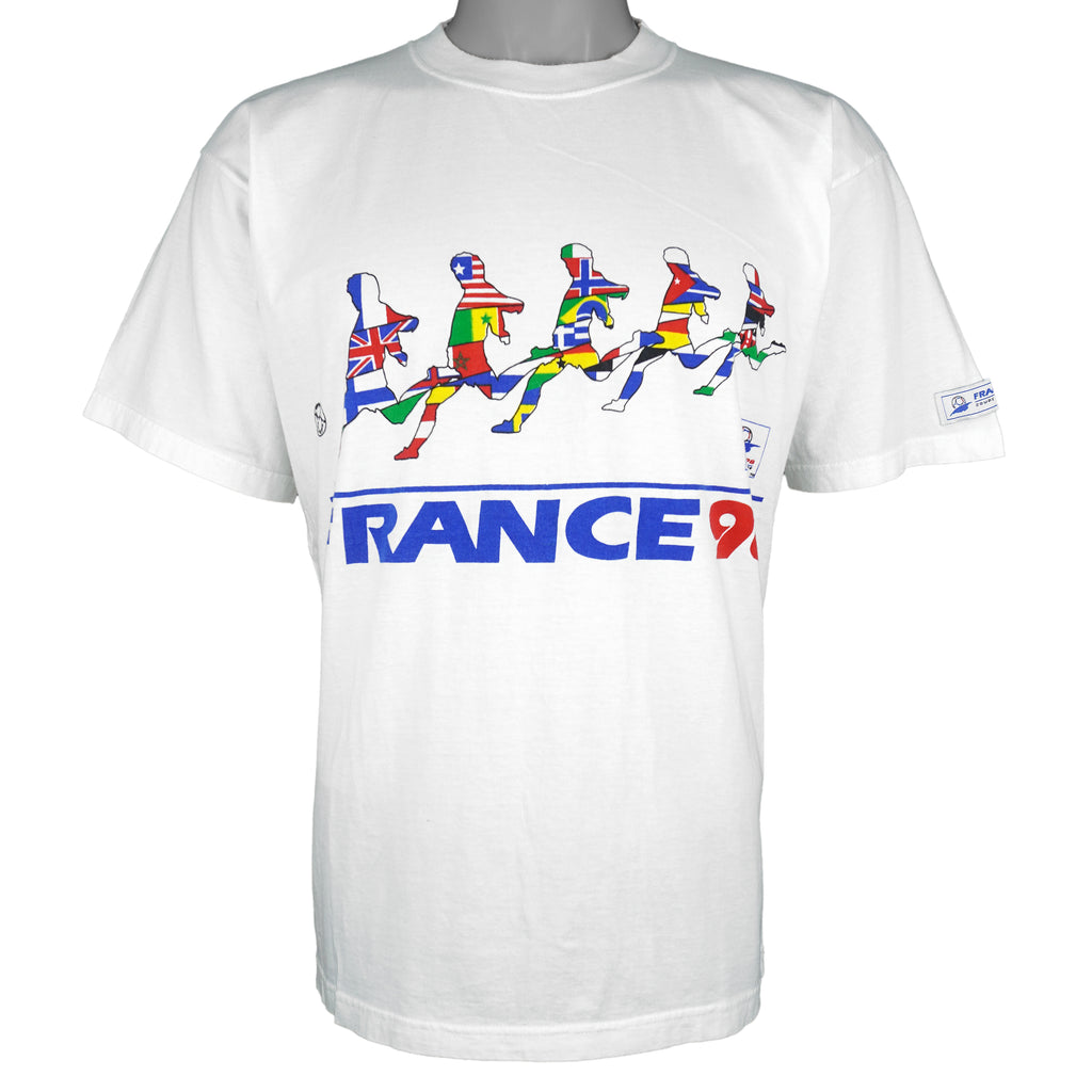 Vintage - World Cup France Soccer'98 Spell-Out T-Shirt 1998 Large Vintage Retro