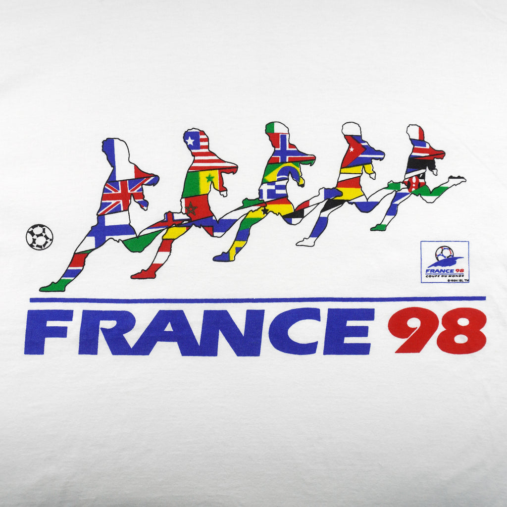 Vintage - World Cup France Soccer'98 Spell-Out T-Shirt 1998 Large Vintage Retro