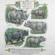 Vintage (Hanes) - Rhinos of the World Educational Animal Print T-Shirt 1990s X-Large Vintage Retro