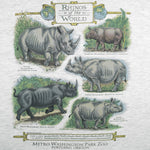Vintage (Hanes) - Rhinos of the World Educational Animal Print T-Shirt 1990s X-Large Vintage Retro