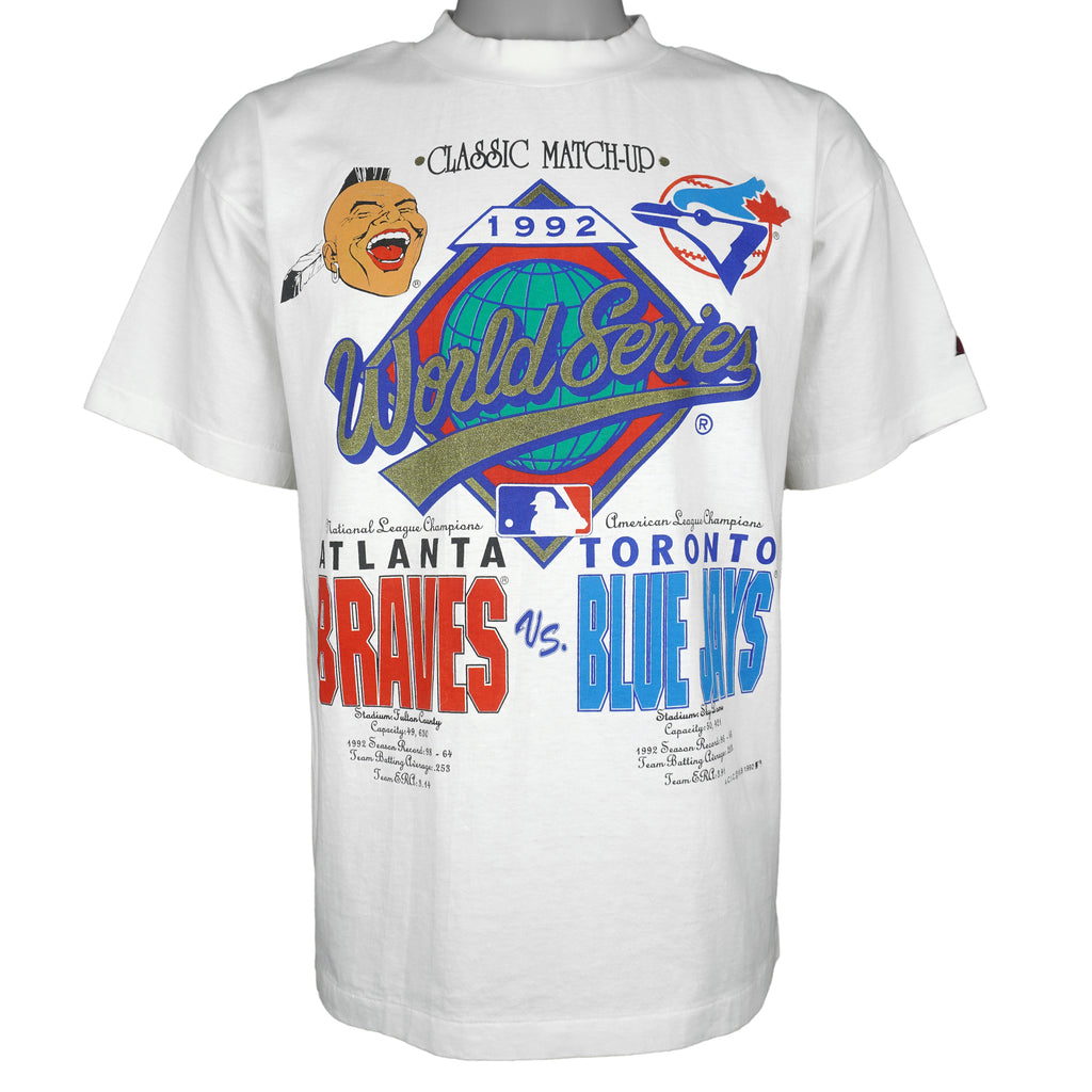 MLB (Softwear) - Braves VS Blue Jays World Series Classic Matchup T-Shirt 1992 Small Vintage Retro Baseball