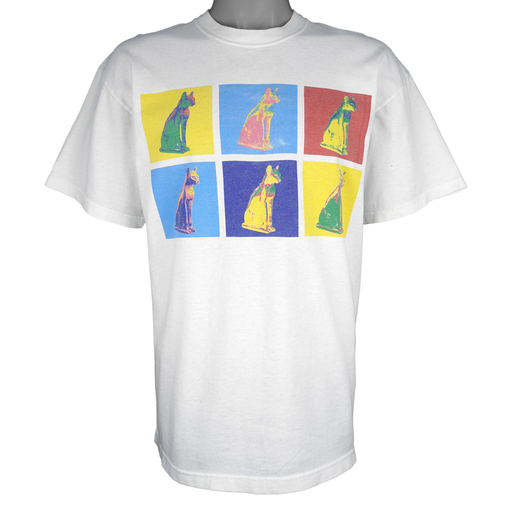 Vintage - British Art Museum Cat T-Shirt 1990s Medium Vintage Retro