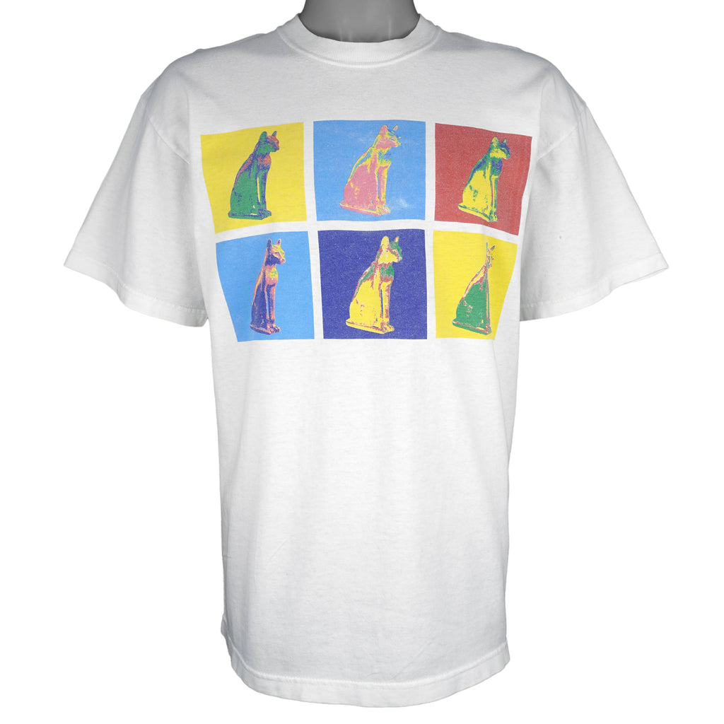 Vintage - British Art Museum Cat T-Shirt 1990s Medium Vintage Retro