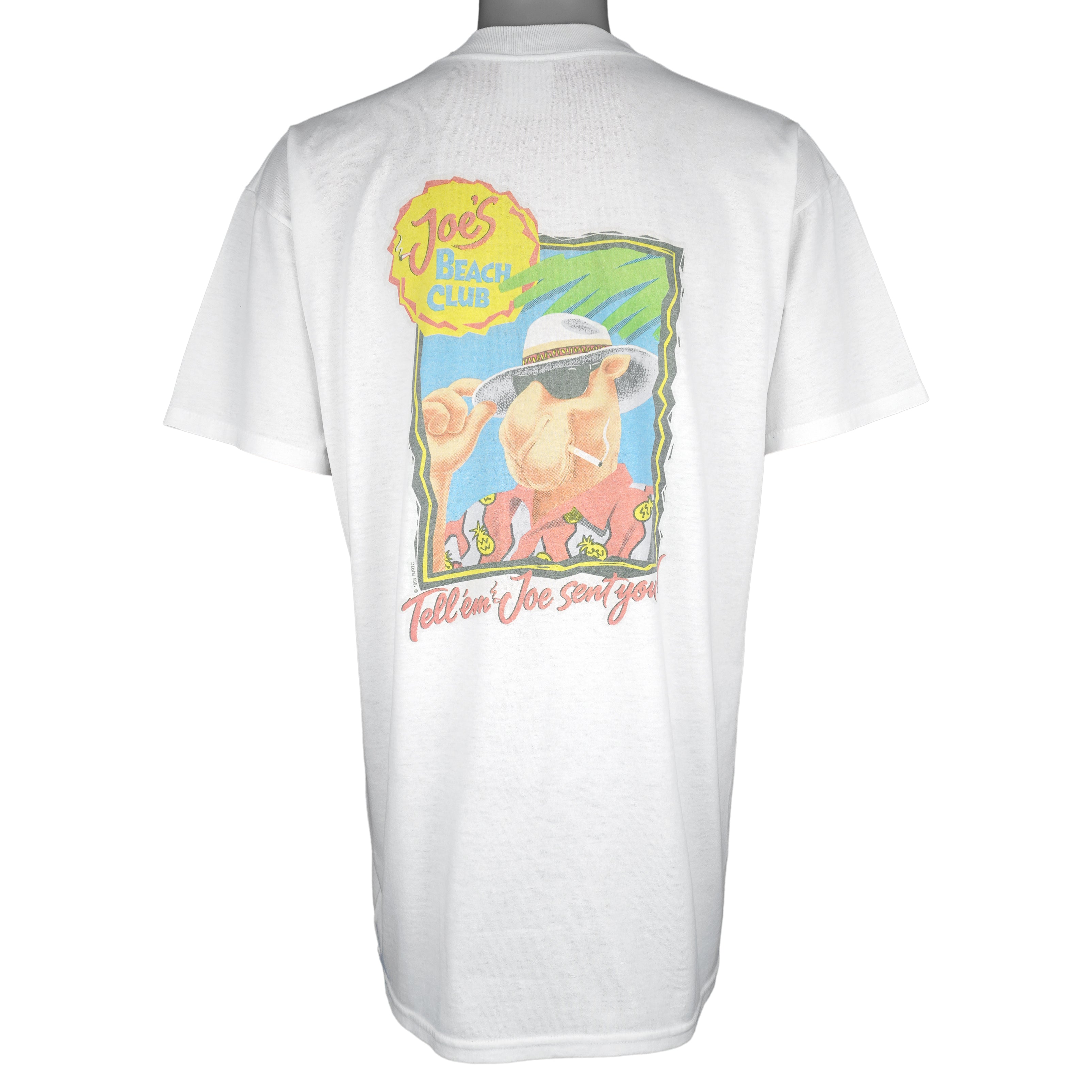 Vintage (Camel) - Joe's Beach Club Tell Em Joe Sent You T-Shirt 1993 X-Large Vintage Retro