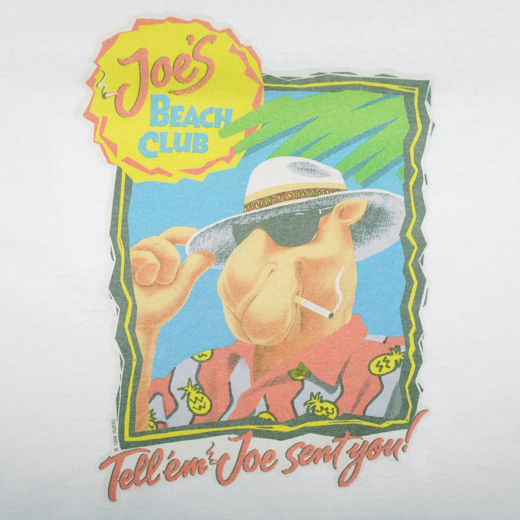 Vintage (Camel) - Joe's Beach Club Tell Em Joe Sent You T-Shirt 1993 X-Large Vintage Retro