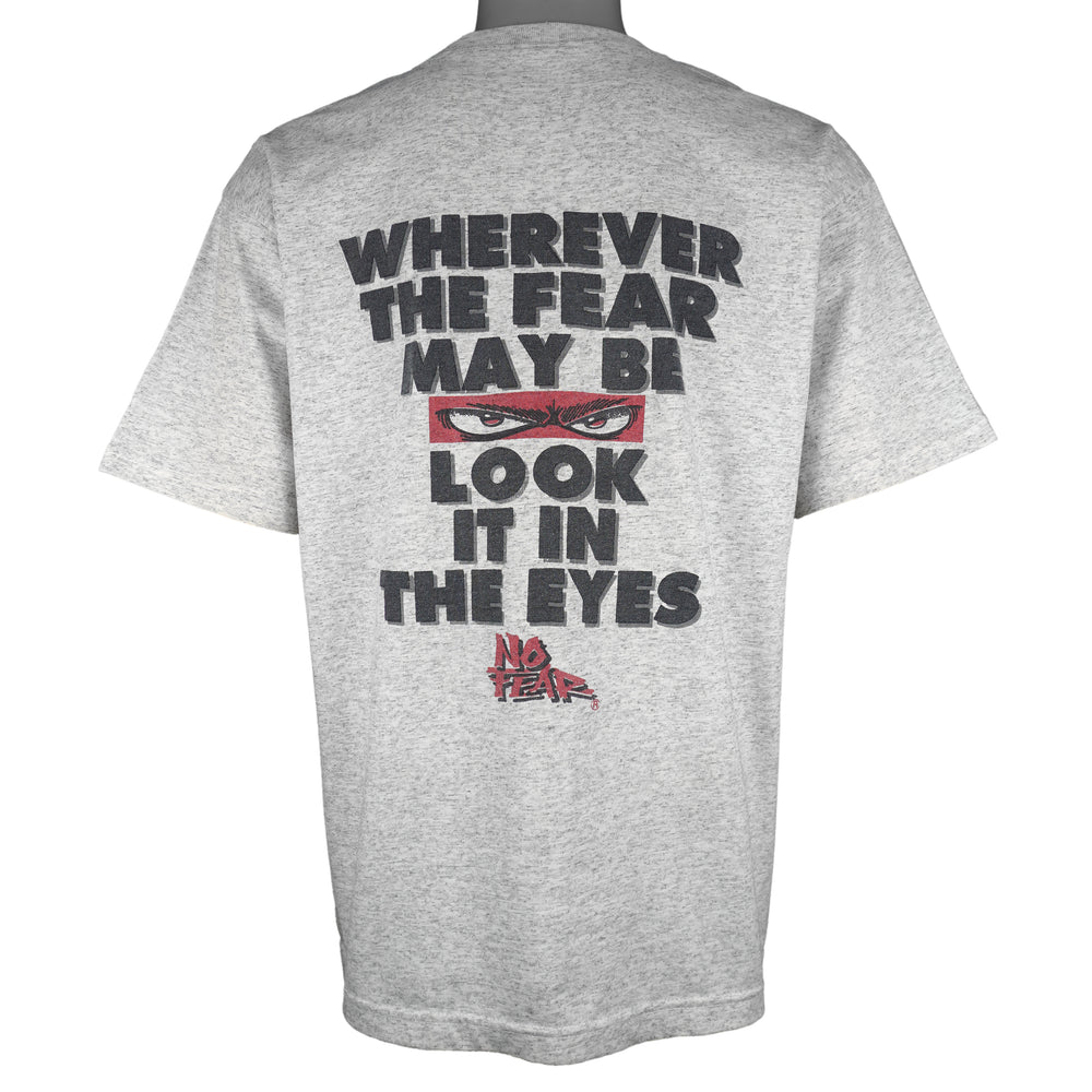 Vintage (No Fear) - Wherever The Fear May Be Look It In The Eyes T-Shirt 1990s Large Vintage Retro
