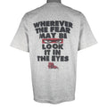 Vintage (No Fear) - Wherever The Fear May Be Look It In The Eyes T-Shirt 1990s Large Vintage Retro