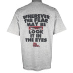 Vintage (No Fear) - Wherever The Fear May Be Look It In The Eyes T-Shirt 1990s Large Vintage Retro