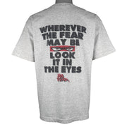 Vintage (No Fear) - Wherever The Fear May Be Look It In The Eyes T-Shirt 1990s Large Vintage Retro