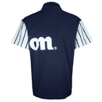 Wilson - White & Blue Pro Staff Spell-Out 1/4 Button-Up T-Shirt 1990s Medium Vintage Retro