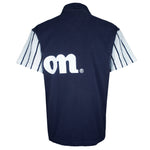 Wilson - White & Blue Pro Staff Spell-Out 1/4 Button-Up T-Shirt 1990s Medium Vintage Retro