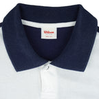 Wilson - White & Blue Pro Staff Spell-Out 1/4 Button-Up T-Shirt 1990s Medium Vintage Retro