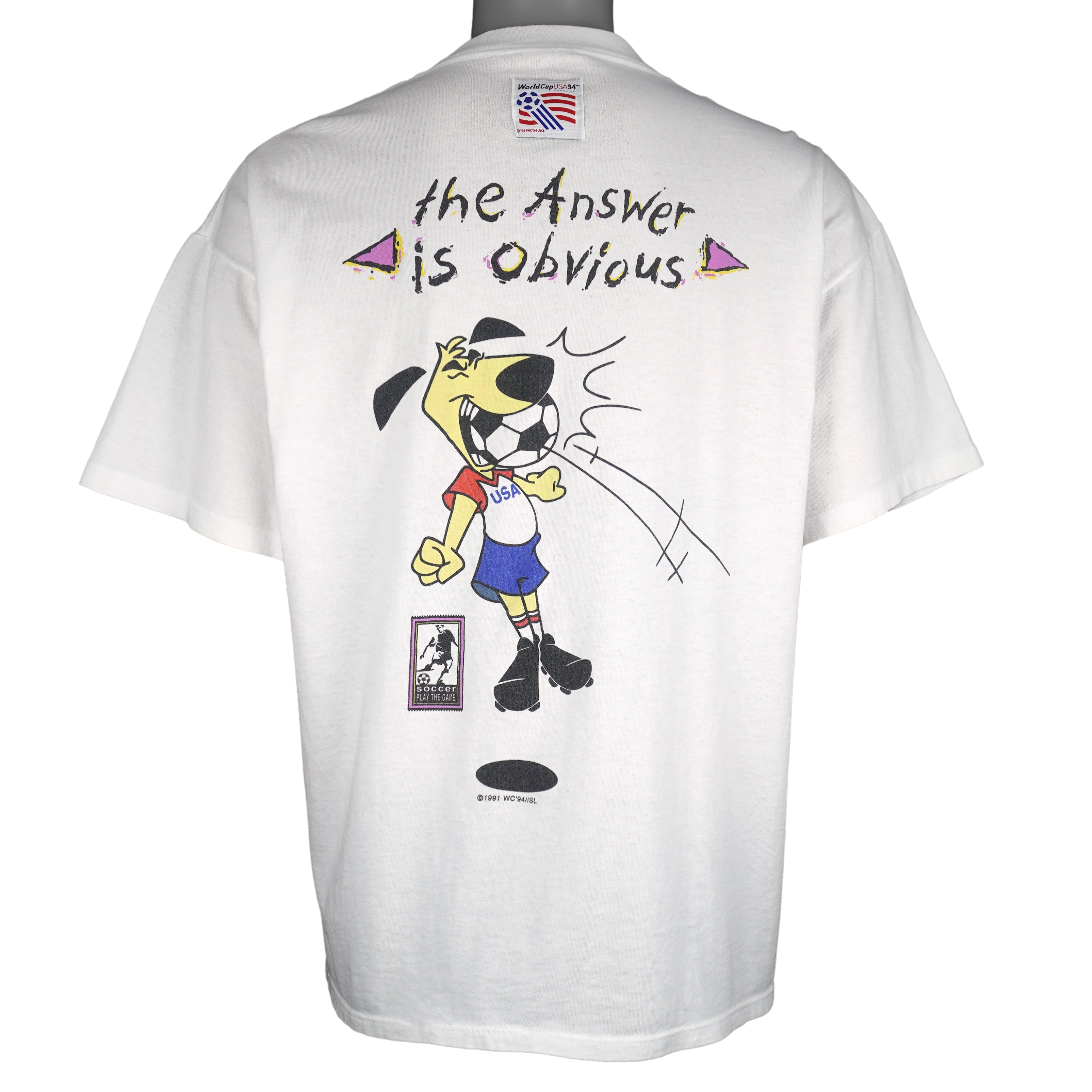 Vintage - USA Soccer World Cup Mascot T-Shirt 1993 Large Vintage Retro