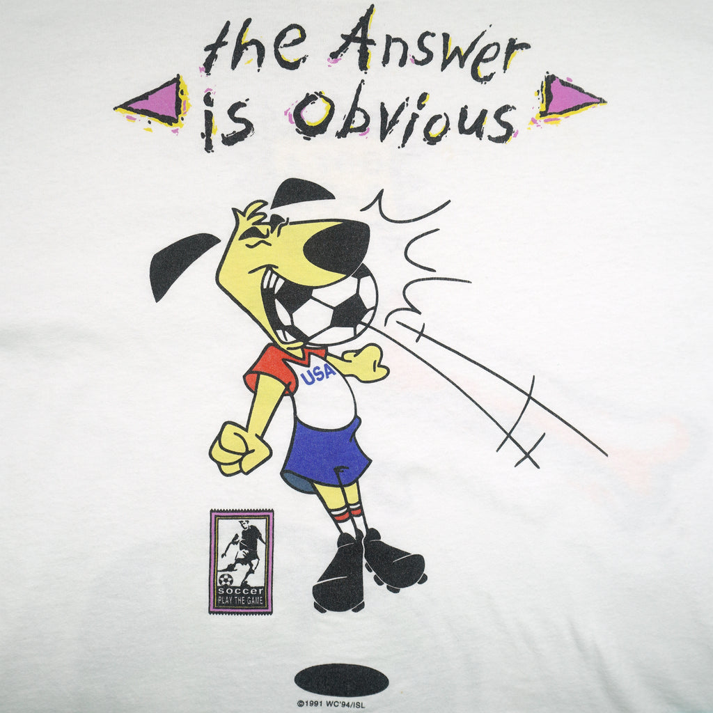 Vintage - USA Soccer World Cup Mascot T-Shirt 1993 Large Vintage Retro