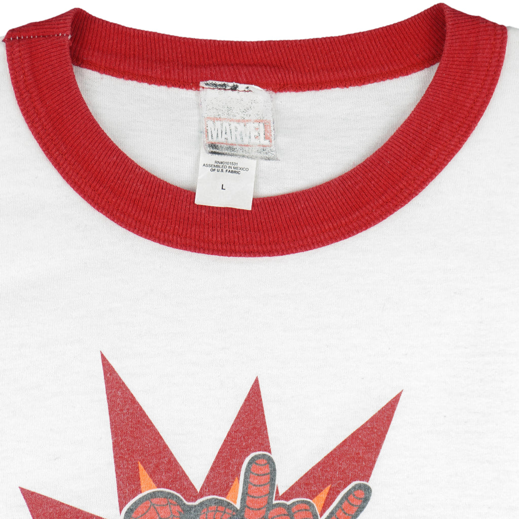 Marvel - White Spiderman T-Shirt 2002s Large Vintage Retro