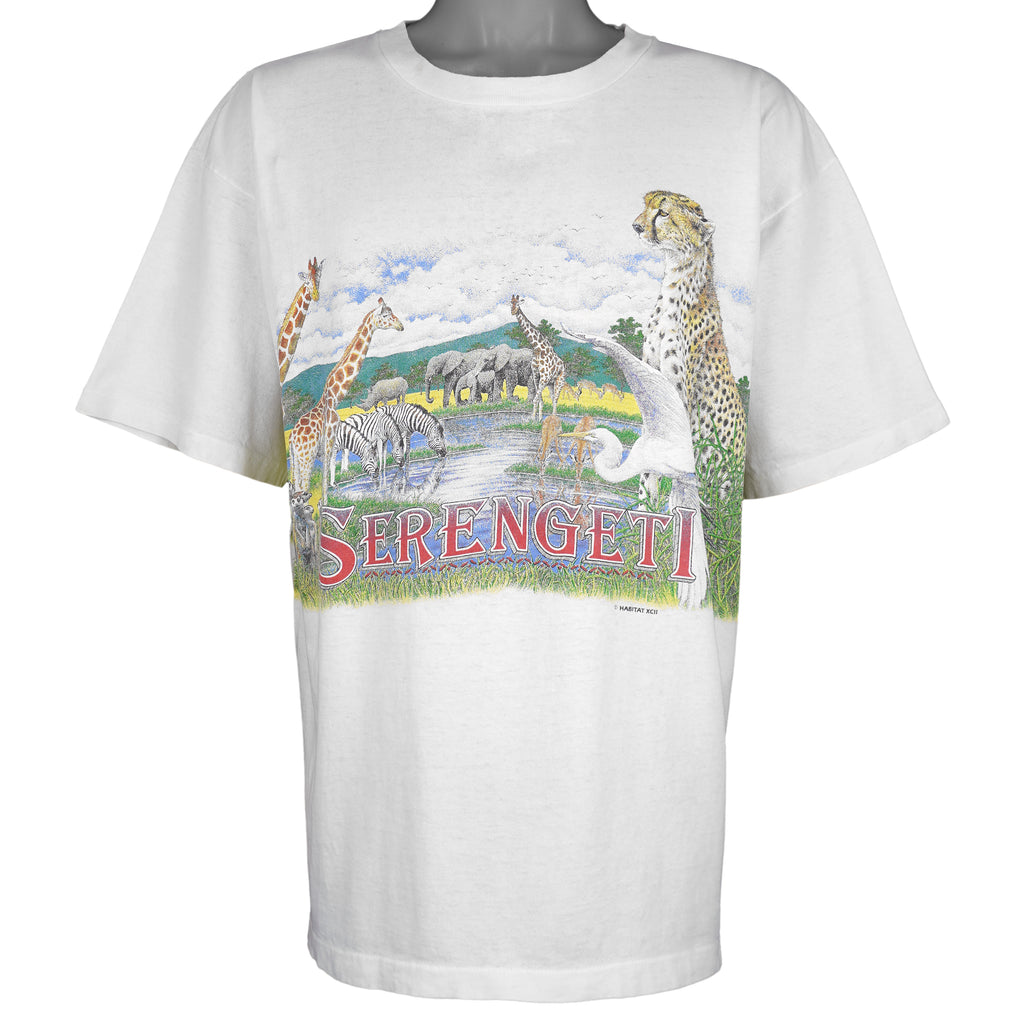 Vintage (Habitat) - Nature Serenget Animal Print T-Shirt 1992 X-Large Vintage Retro