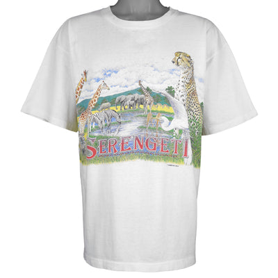 Vintage (Habitat) - Serengeti Safari Wildlife All-Over Print T-Shirt 1992 X-Large