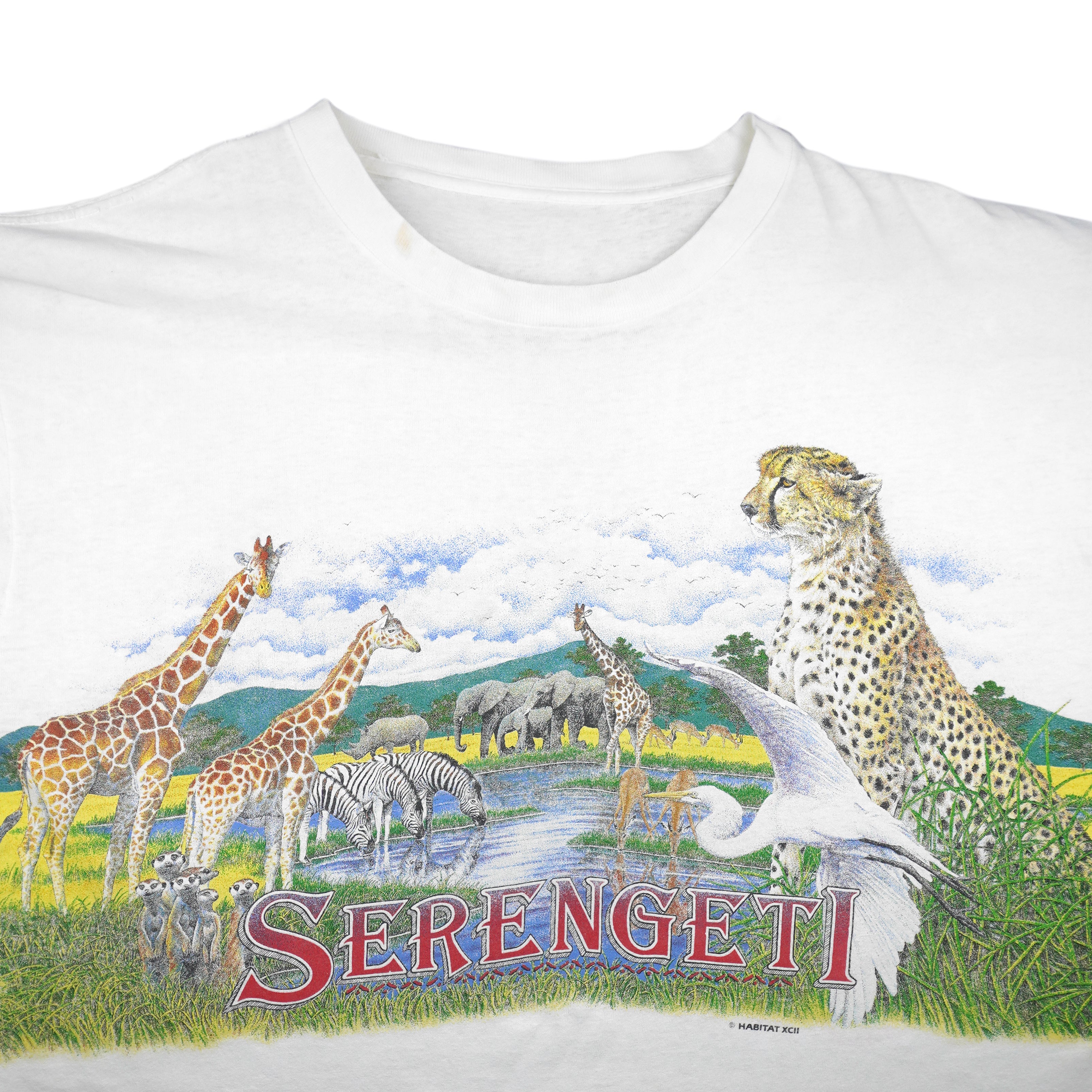 Vintage (Habitat) - Nature Serenget Animal Print T-Shirt 1992 X-Large Vintage Retro