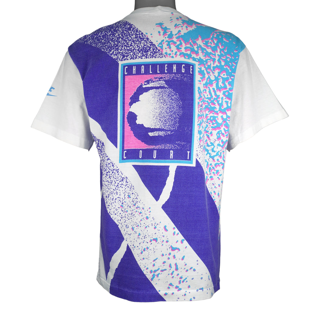 Nike - Challenge Court Tennis All Over Print T-Shirt 1990s Medium Vintage Retro
