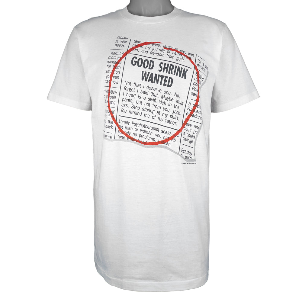 Vintage (Oneita) - Good Shrink Wanted Single Stitch T-Shirt 1990 Large Vintage Retro