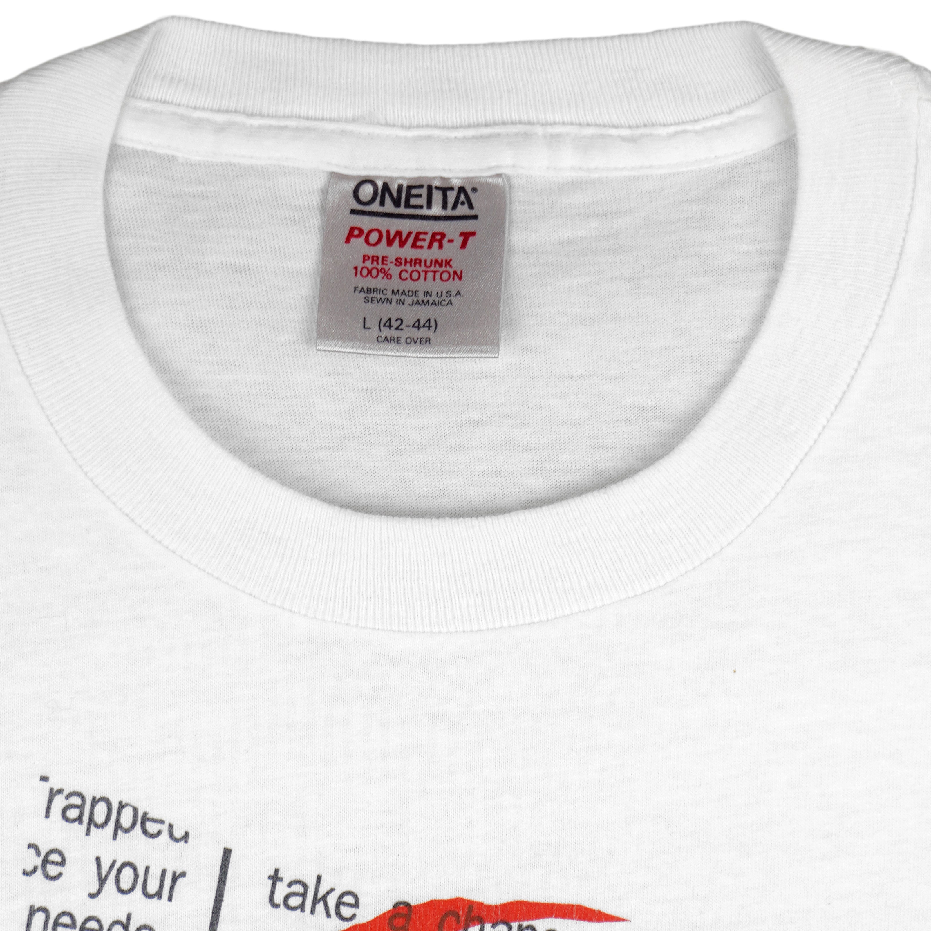 Vintage (Oneita) - Good Shrink Wanted Single Stitch T-Shirt 1990 Large Vintage Retro