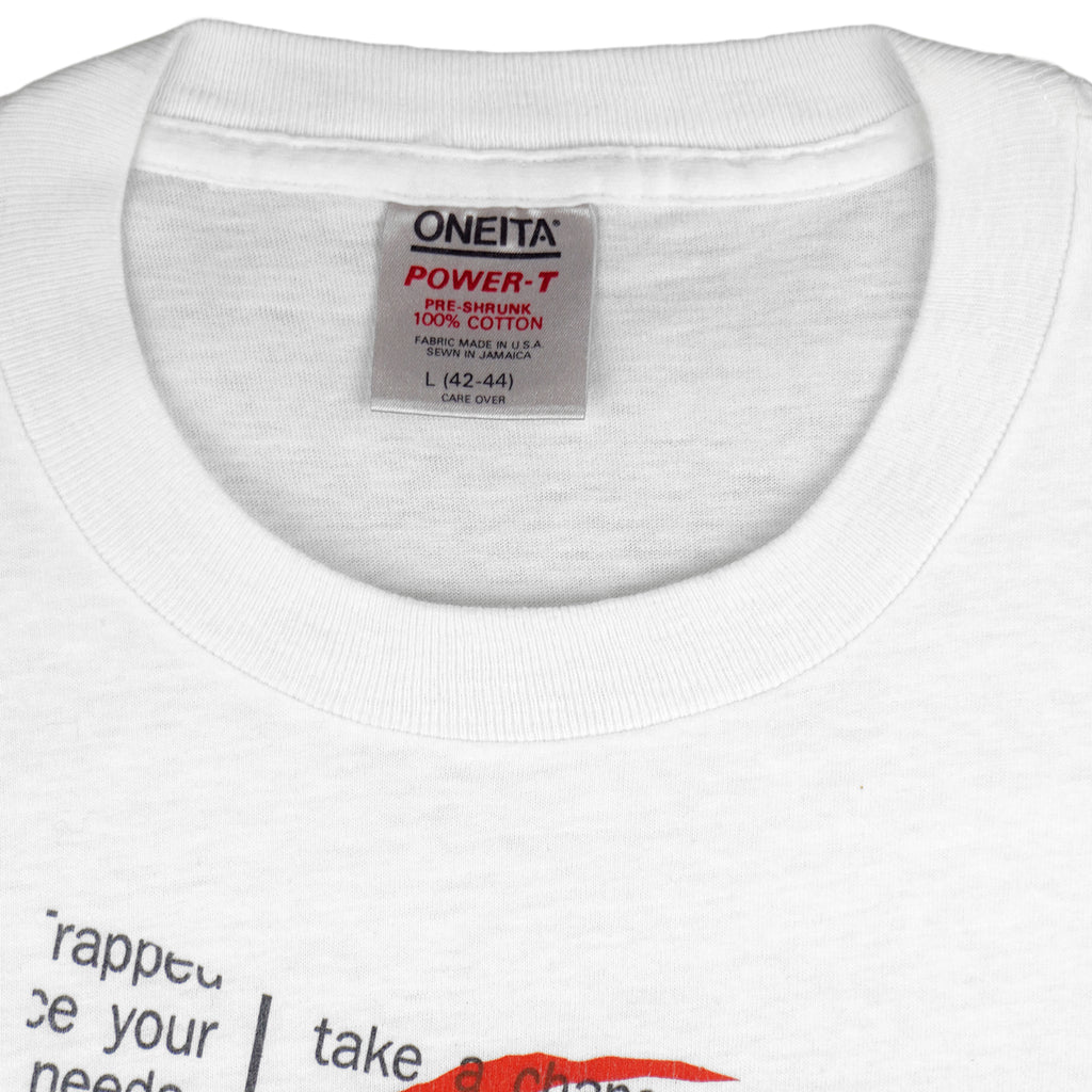 Vintage (Oneita) - Good Shrink Wanted Single Stitch T-Shirt 1990 Large Vintage Retro