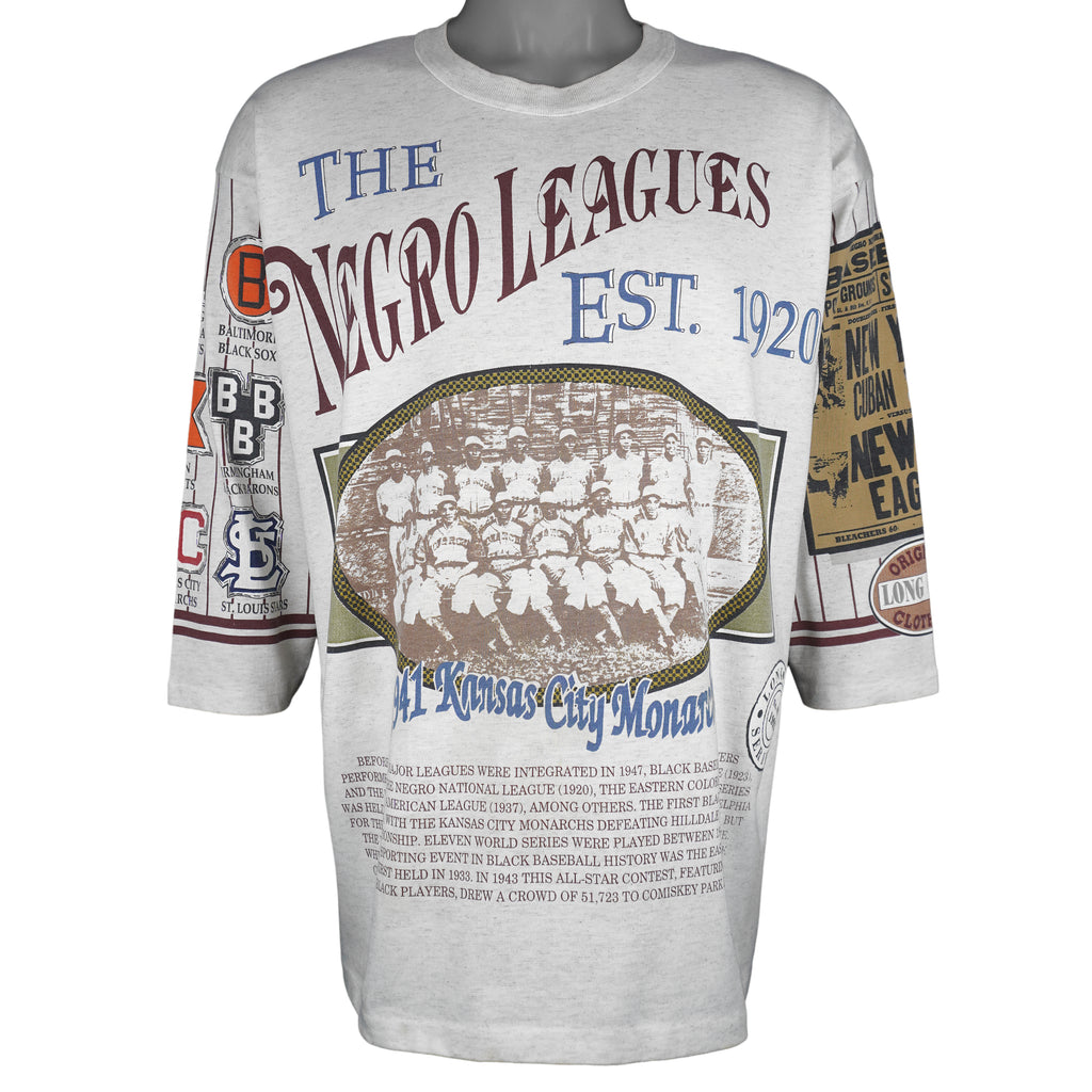 MLB (Long Gone) - The Negro Leagues 1920 Kansas City Monarch T-Shirt 1992 X-Large Vintage Retro Baseball