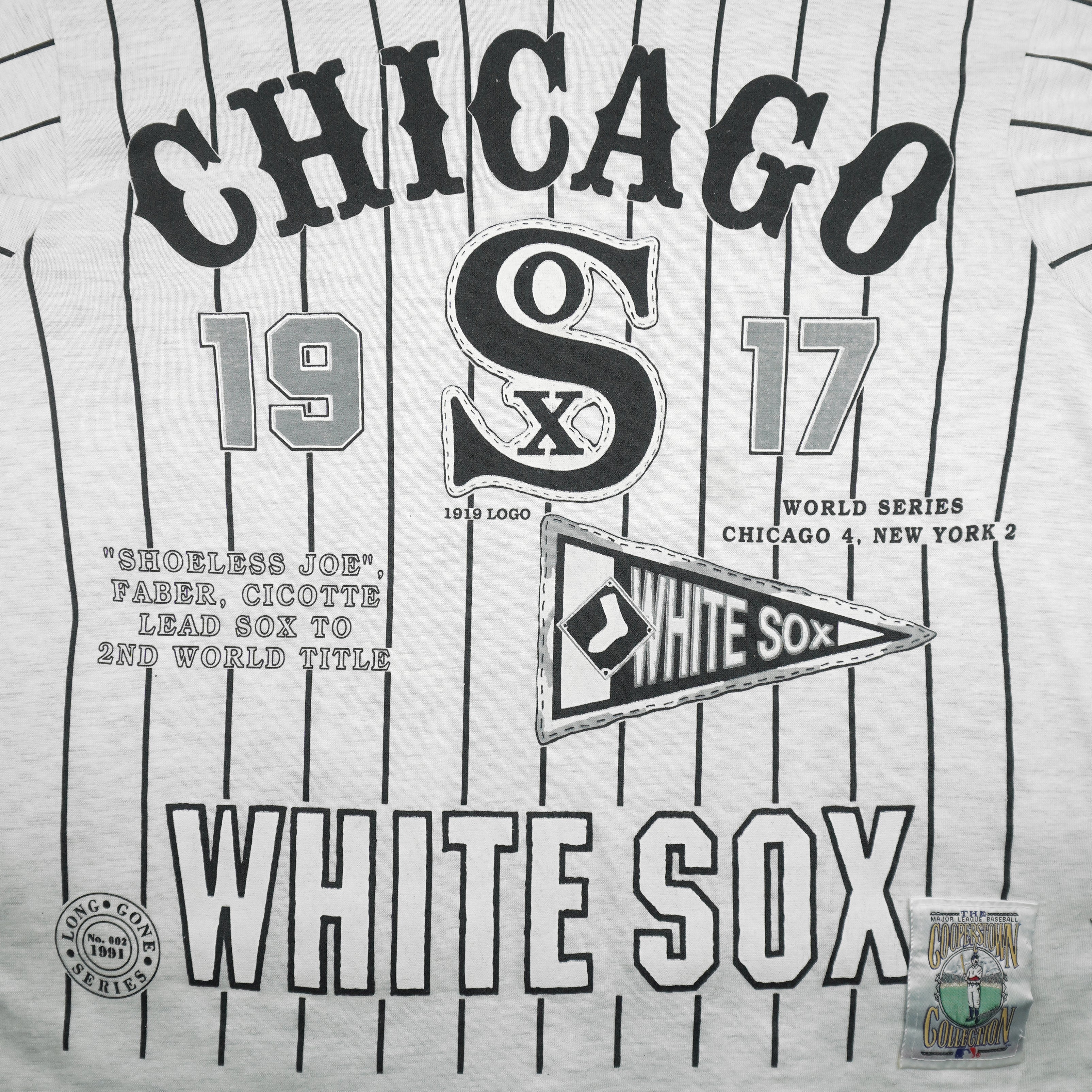 MLB (Long Gone) - Chicago White Sox 1917 World Series T-Shirt 1991 Large Vintage Retro Baseball