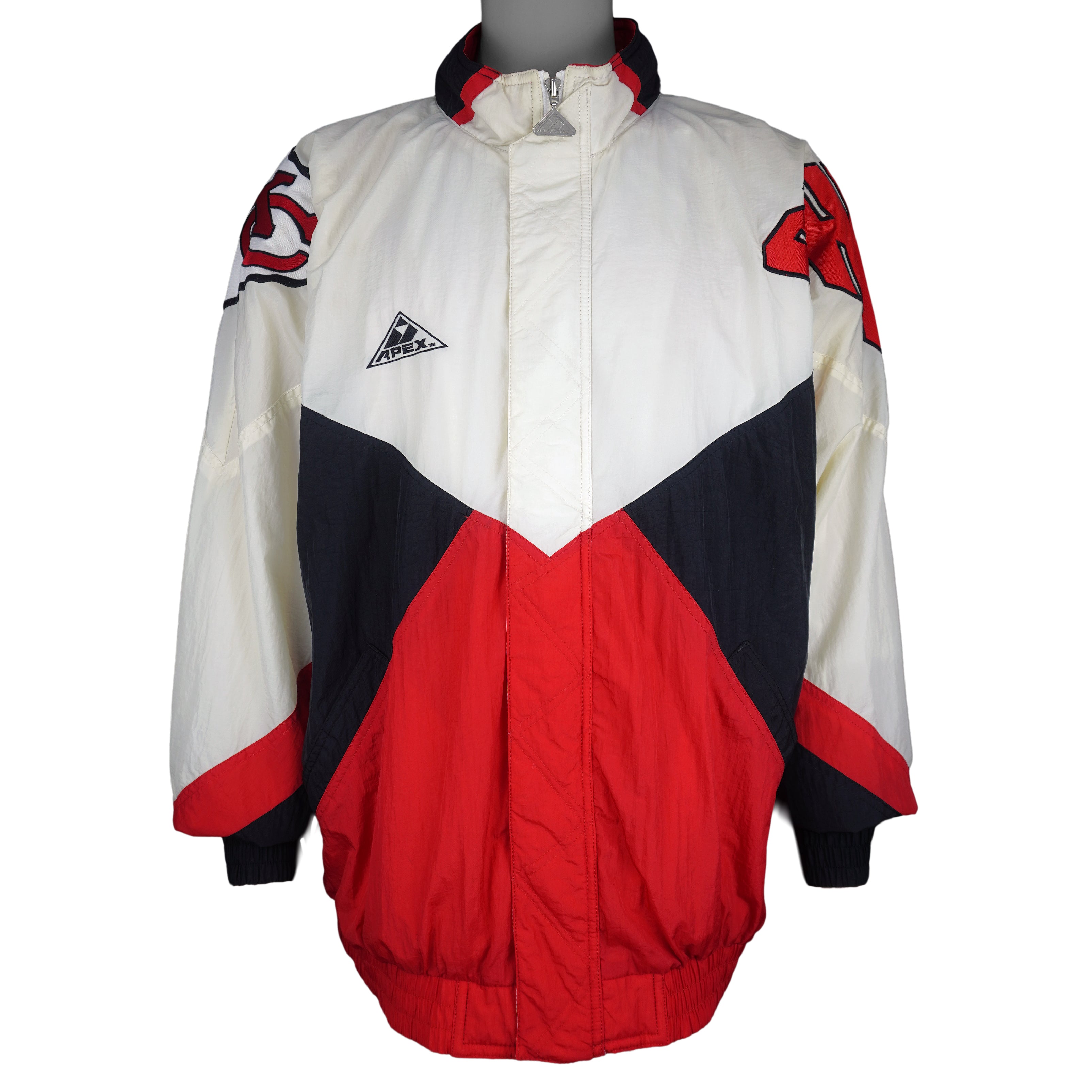 NFL (Apex One) - Kansas City Chiefs Zip-Up Windbreaker 1990s X-Large Vintage Retro Football
