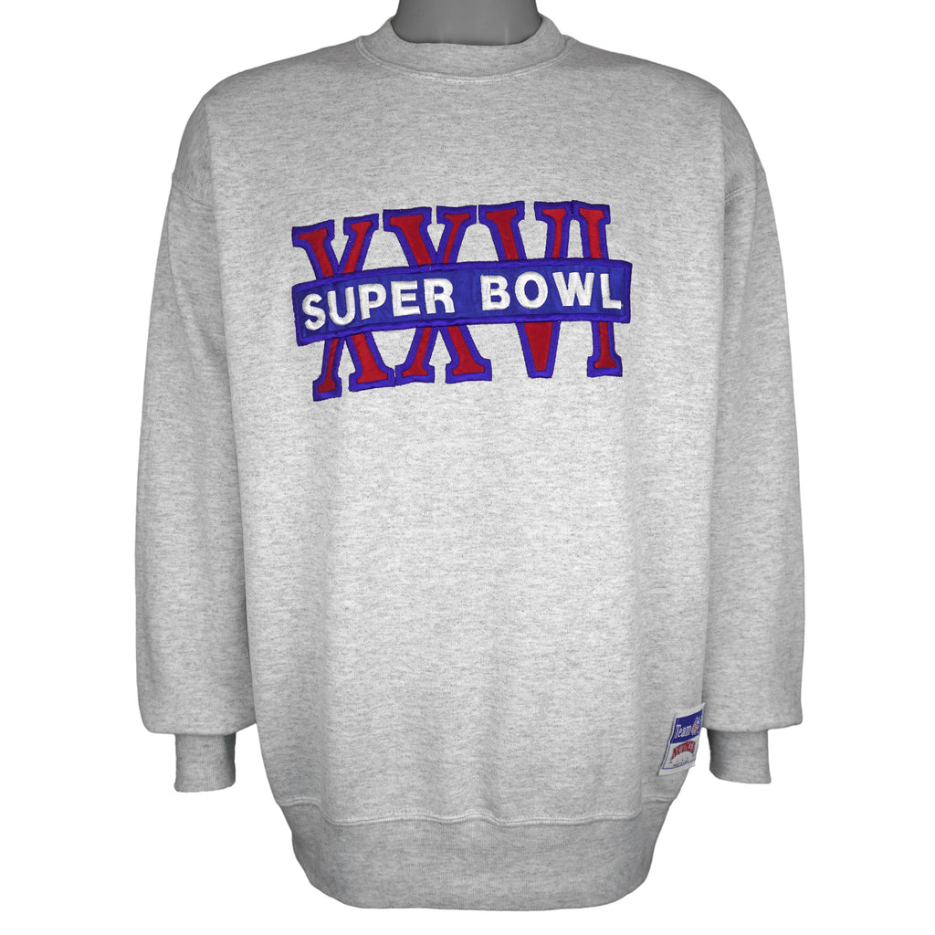 NFL (Nutmeg) - Super Bowl XXVI Crew Neck Sweatshirt 1991 Large Vintage Retro Football