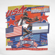 NBA (Hanes) - Dream Team USA Vs Argentina Basketball Olympic Game T-Shirt 1996 Large Vintage Retro Basketball