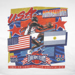 NBA (Hanes) - Dream Team USA Vs Argentina Basketball Olympic Game T-Shirt 1996 Large Vintage Retro Basketball