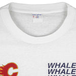 NHL - Calgary Flames VS Hartford Whalers Matchup T-Shirt 1995 X-Large Vintage Retro Hockey