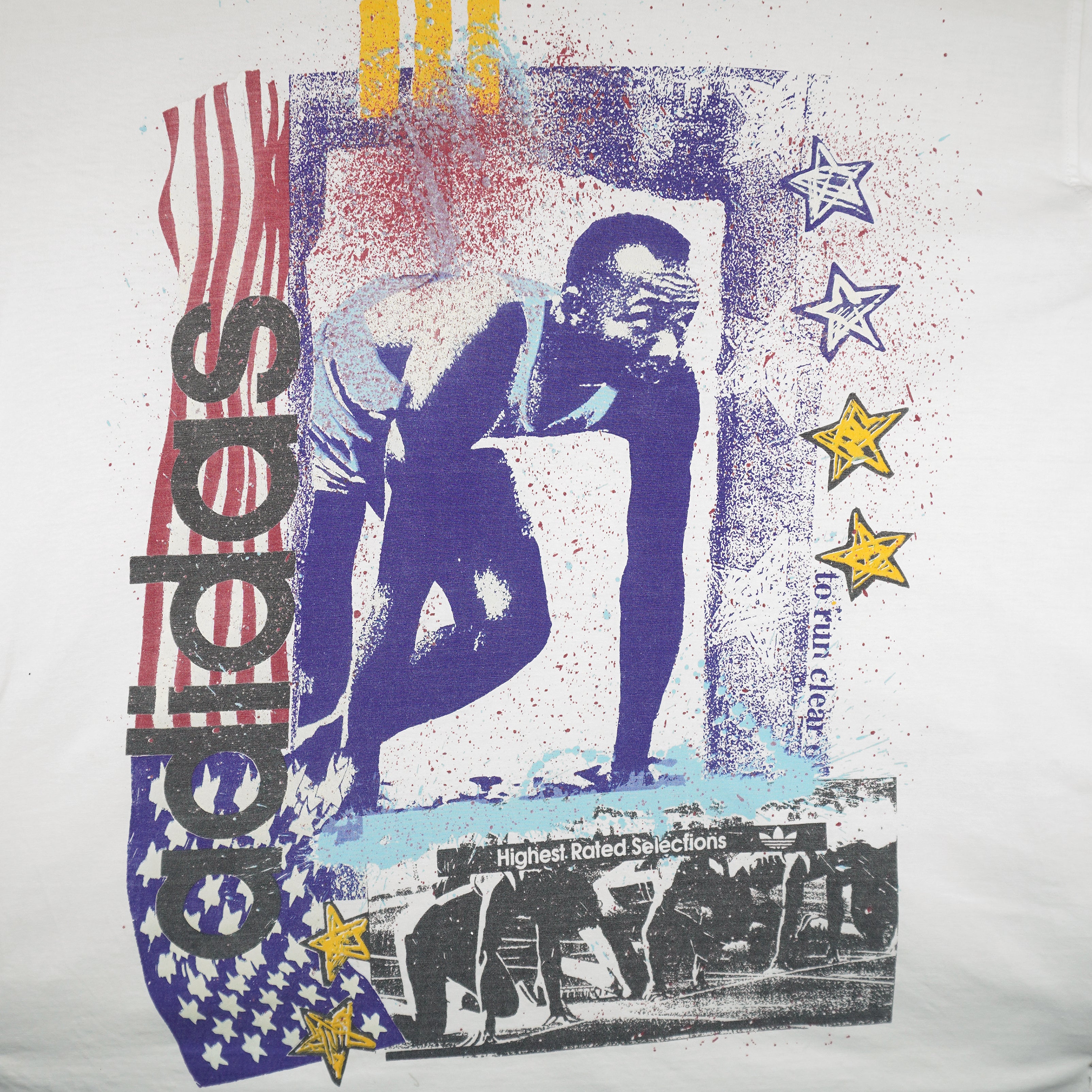 Adidas - Olympics Running Spell-Out T-Shirt 1990s Large Vintage Retro
