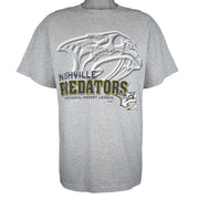 NHL (Logo Athletic) - Nashville Predators Spell-Out T-Shirt 1990s Large Vintage Retro Hockey