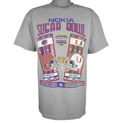 NCAA - Gators Vs Hurricanes Nokia Sugar Bowl Champions Matchups T-Shirt 2001 Large