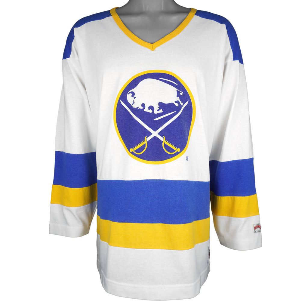 NHL (Nutmeg) - Buffalo Sabres La Fontaine #16 Spell-Out Jersey 1990s Large Vintage Retro Hockey