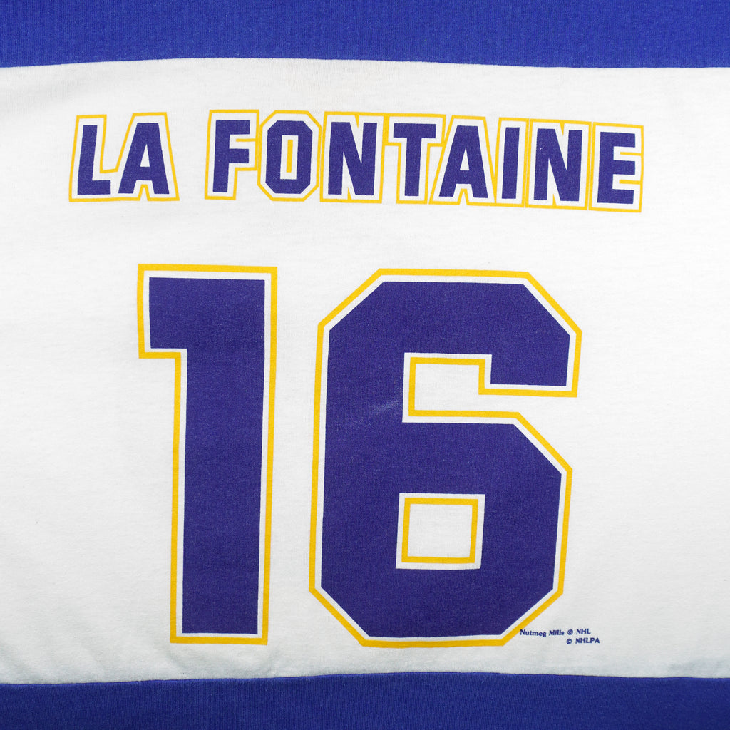 NHL (Nutmeg) - Buffalo Sabres La Fontaine #16 Spell-Out Jersey 1990s Large Vintage Retro Hockey