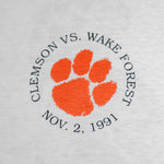 NCAA (Hanes) - Clemson Tigers Vs Wake Forest T-Shirt 1991 X-Large Vintage Retro