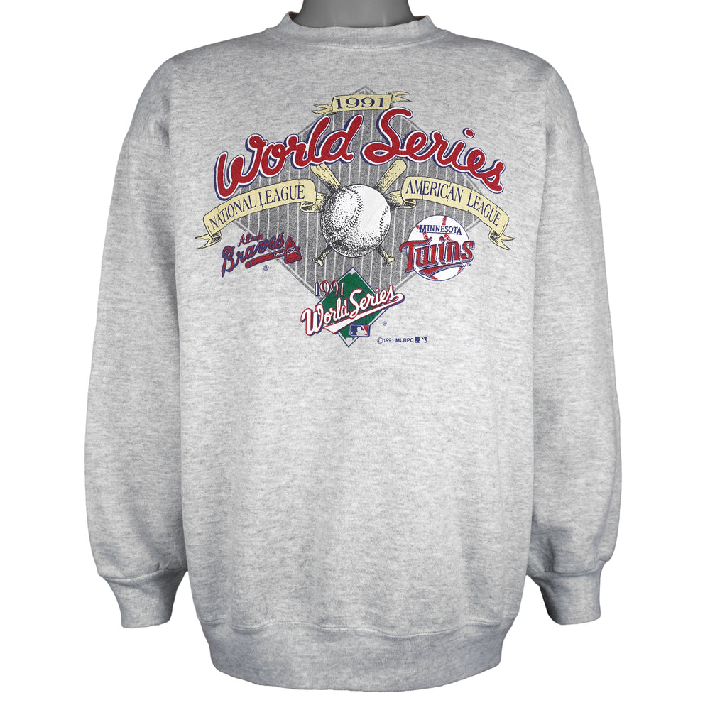MLB (Tultex) - Braves VS Twins World Series Sweatshirt 1991 XX-Large Vintage Retro Baseball