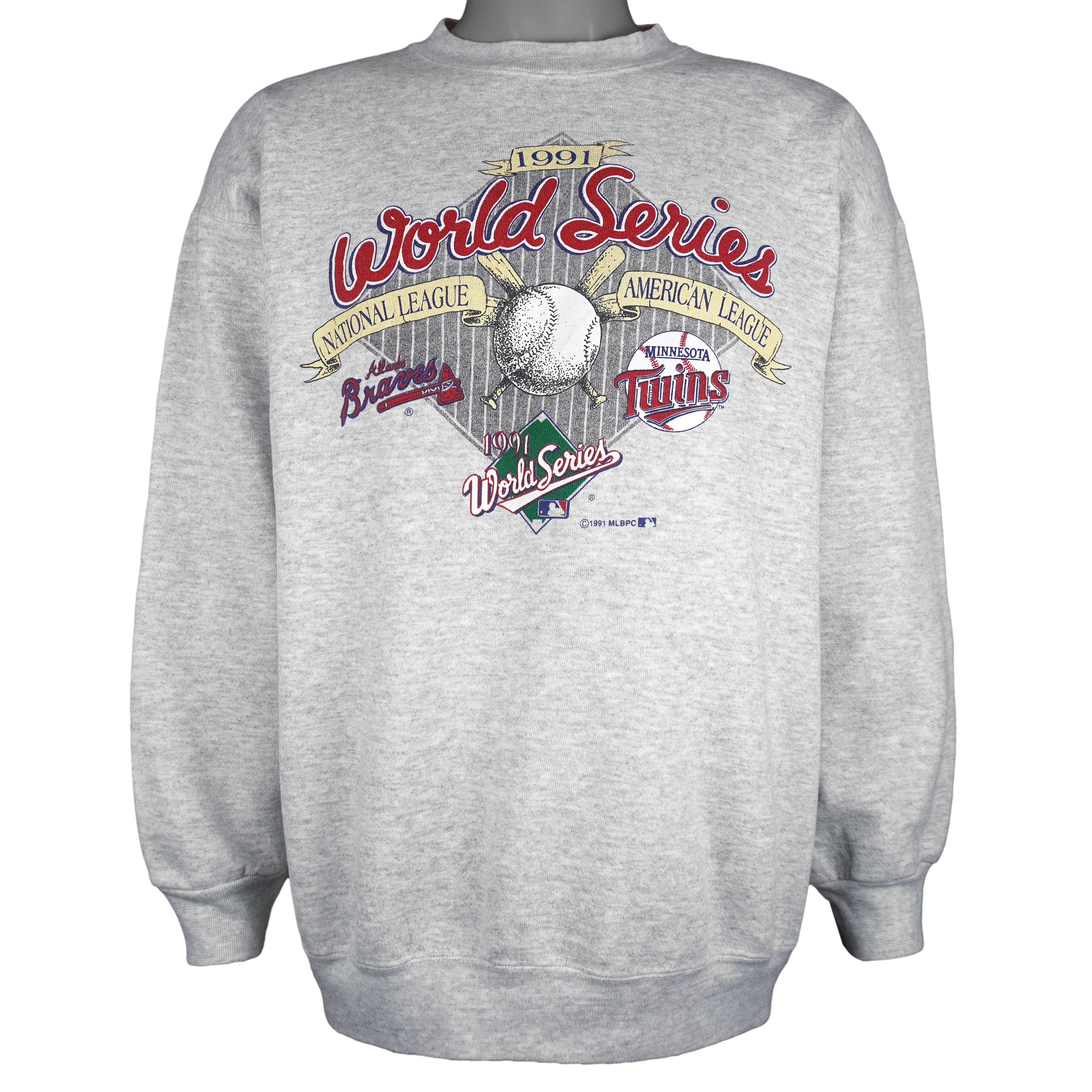 MLB (Tultex) - Braves VS Twins World Series Sweatshirt 1991 XX-Large Vintage Retro Baseball