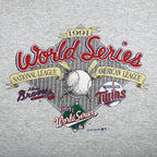 MLB (Tultex) - Braves VS Twins World Series Sweatshirt 1991 XX-Large Vintage Retro Baseball